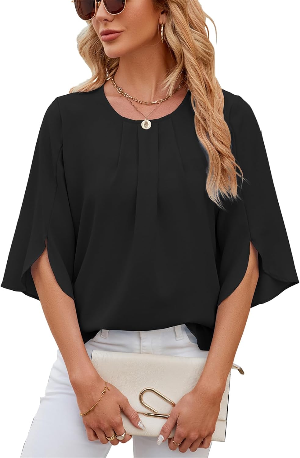 Thumbnail 6 de LEKOPUR Bluse Damen 3/4 Arm – Elegante Chiffon-Bluse aus Polyester