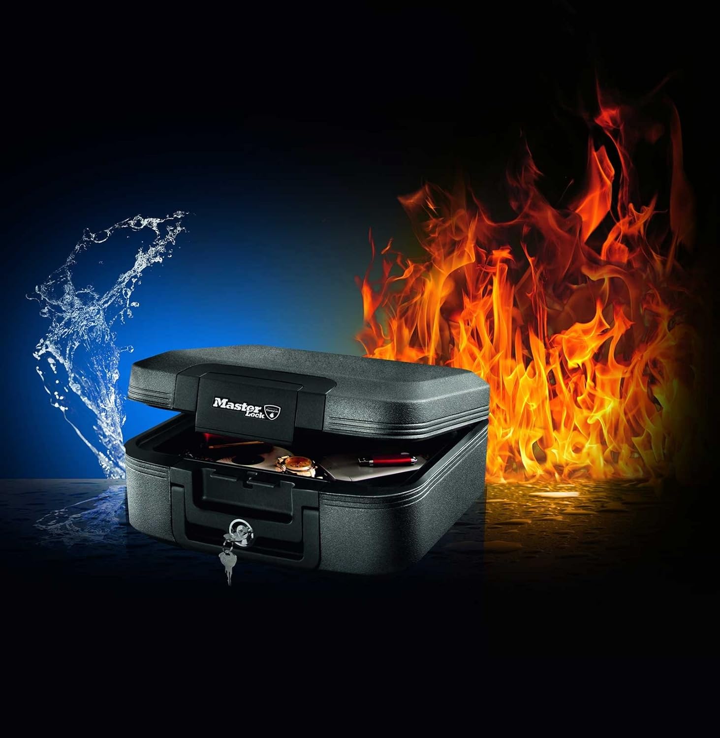 Thumbnail 2 de Master Lock 7.8L Fireproof and Waterproof Safe Box with Key, Portable Home and Professional Security