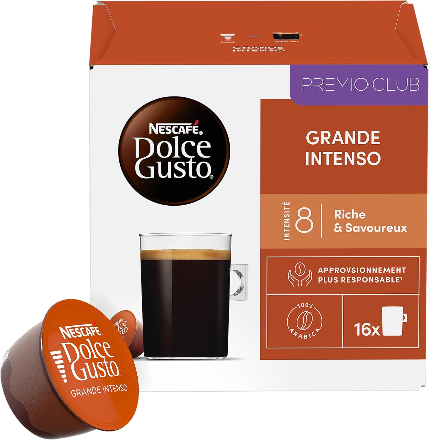 Thumbnail 1 de NESCAFE Dolce Gusto Grande Intenso – Capsule Coffee 100% Arabica, intensity 8/100, 96 capsules (6 × 16)