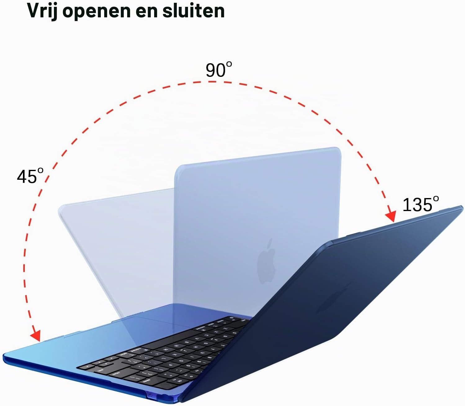 Detalle de eleger harde hoes voor MacBook Air 13,6 inch, middernacht transparant