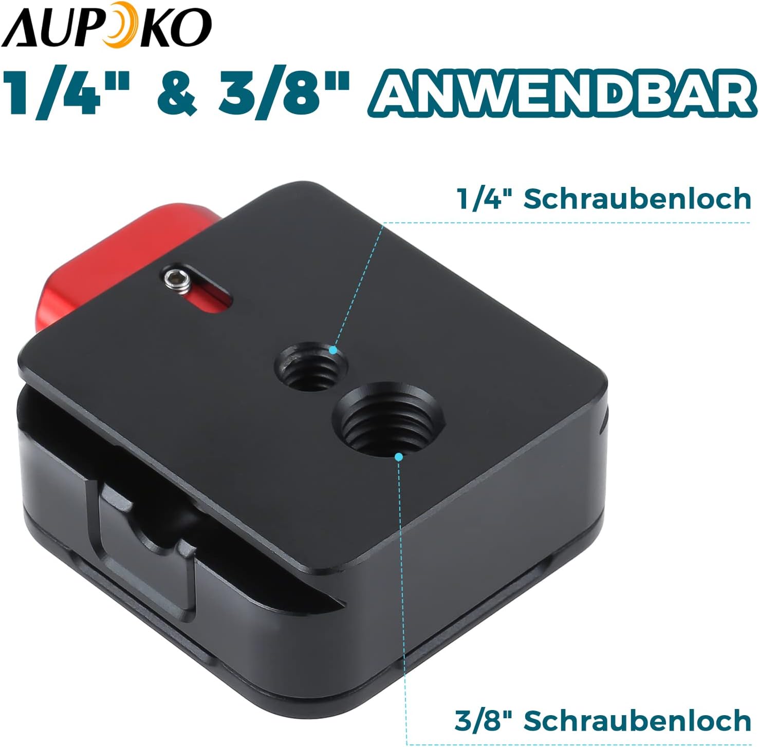 Detalle de Aupoko Quick Release Plate 1/4" to 3/8" for Arca Swiss – Claw Plate with Two Buttons