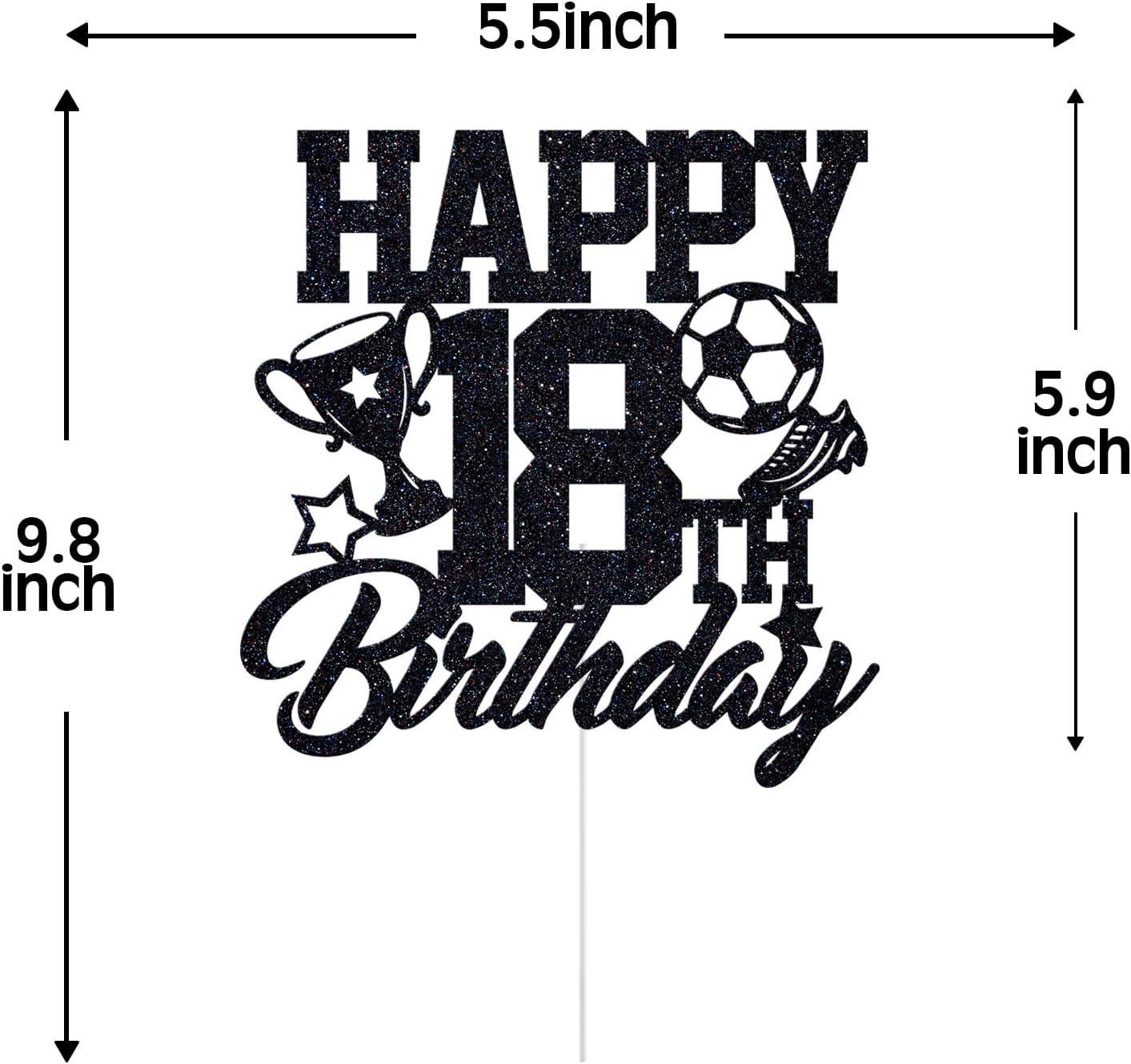 Thumbnail 6 de Soccer 18th Birthday Cake Topper