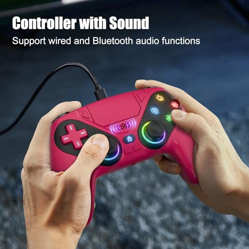 Detalle de Nonbliep RGB Wireless Controller für PS5/Slim/Pro/PC – Back Paddles, Turbo, Makro, Lautsprecher, Dual Vibration & 3,5-mm Audio
