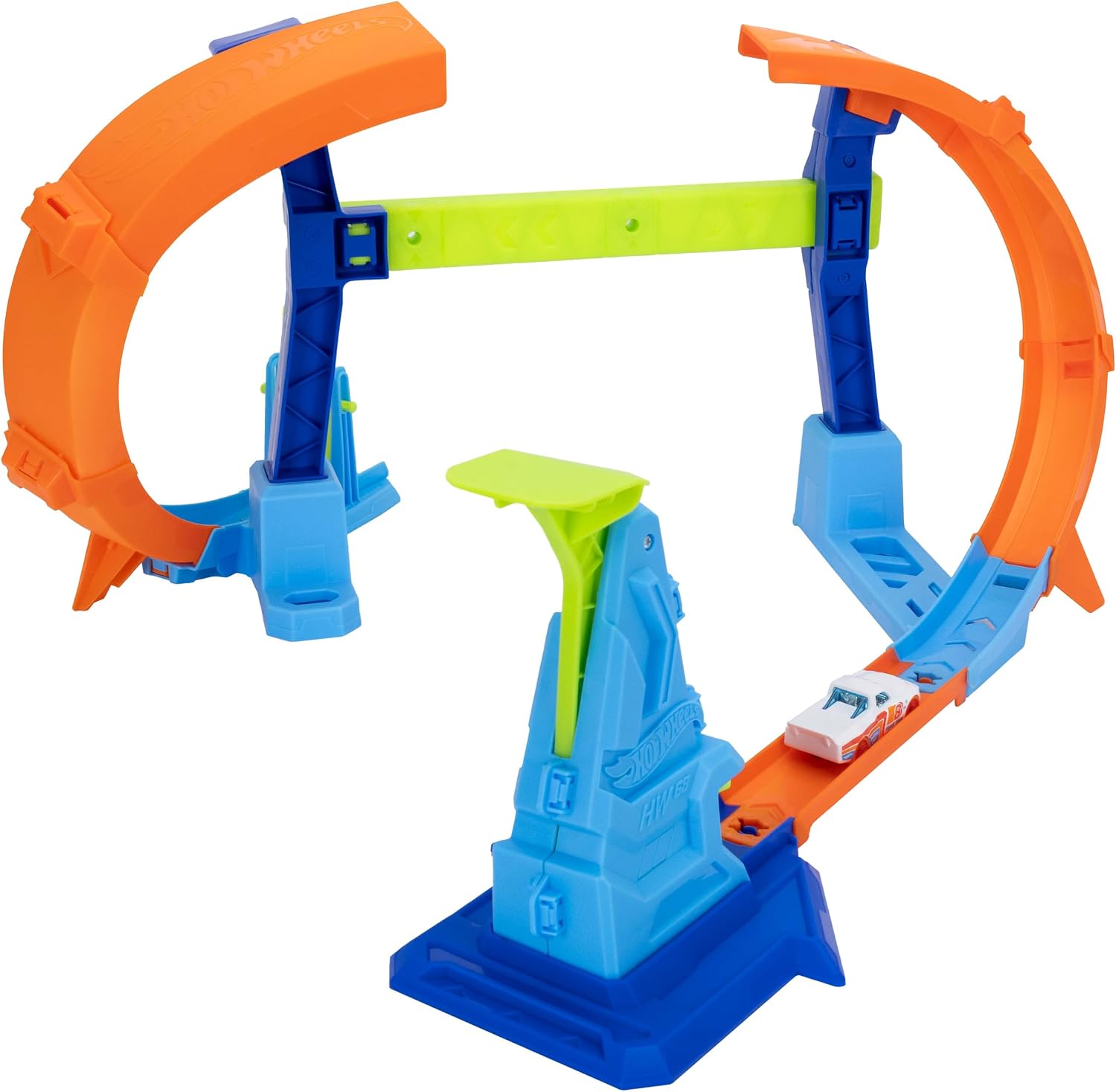 Thumbnail 1 de Hot Wheels Stunt Tracks Corkscrew Jump Champion & Toy Car (1:64) – JLM91