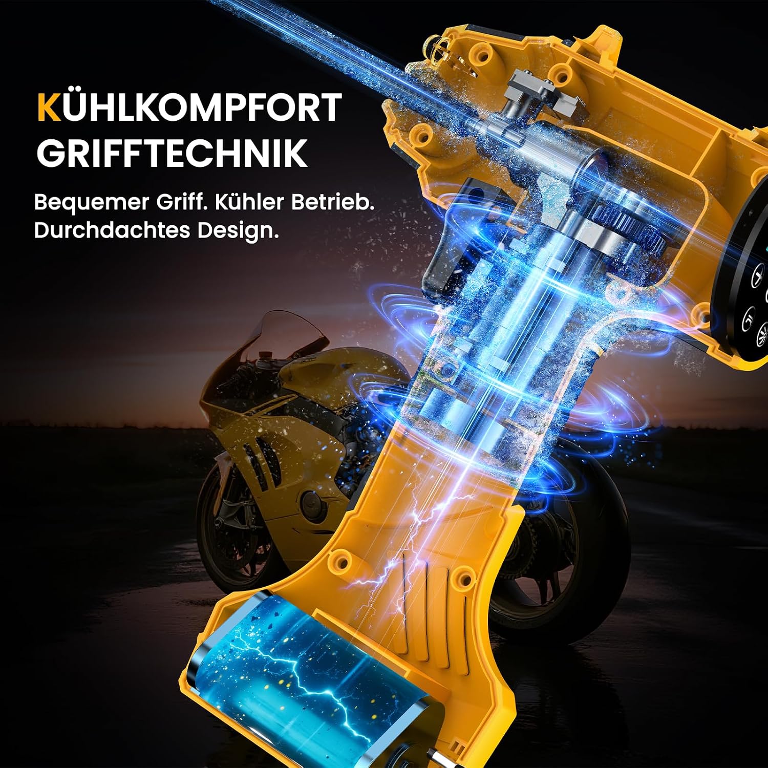 Detalle de Akku-Luftpumpe für Auto & Fahrrad: Elektrische Auto Luftpumpe mit 150 PSI, 22 l/min und LED-Anzeige