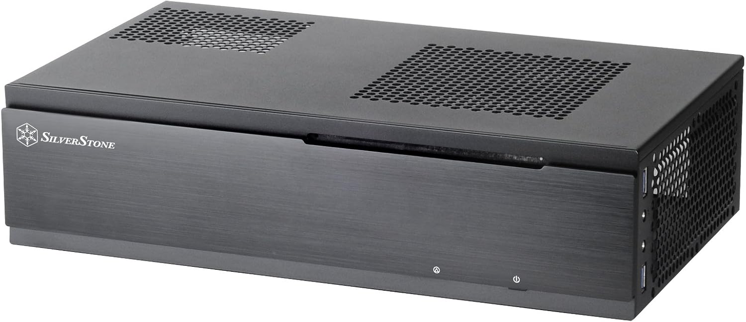Detalle de SilverStone SST-ML06B Milo – obudowa HTPC Mini-ITX 7 l z aluminiowym frontem