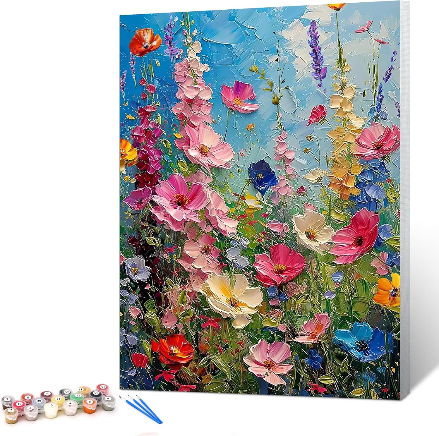 Thumbnail 6 de gelrovaled Malen nach Zahlen für Erwachsene „Flowers“ (DIY-Ölgemälde-Kit) ohne Rahmen, 40x50 cm