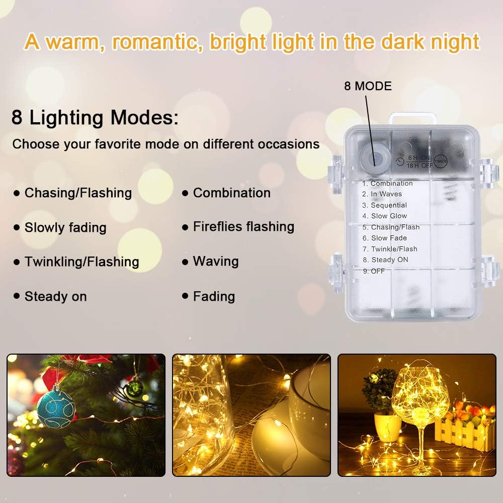 Detalle 2 de Vicloon 2809593 LED-lichtslinger, 2 x 10 m, warmwit, IP65