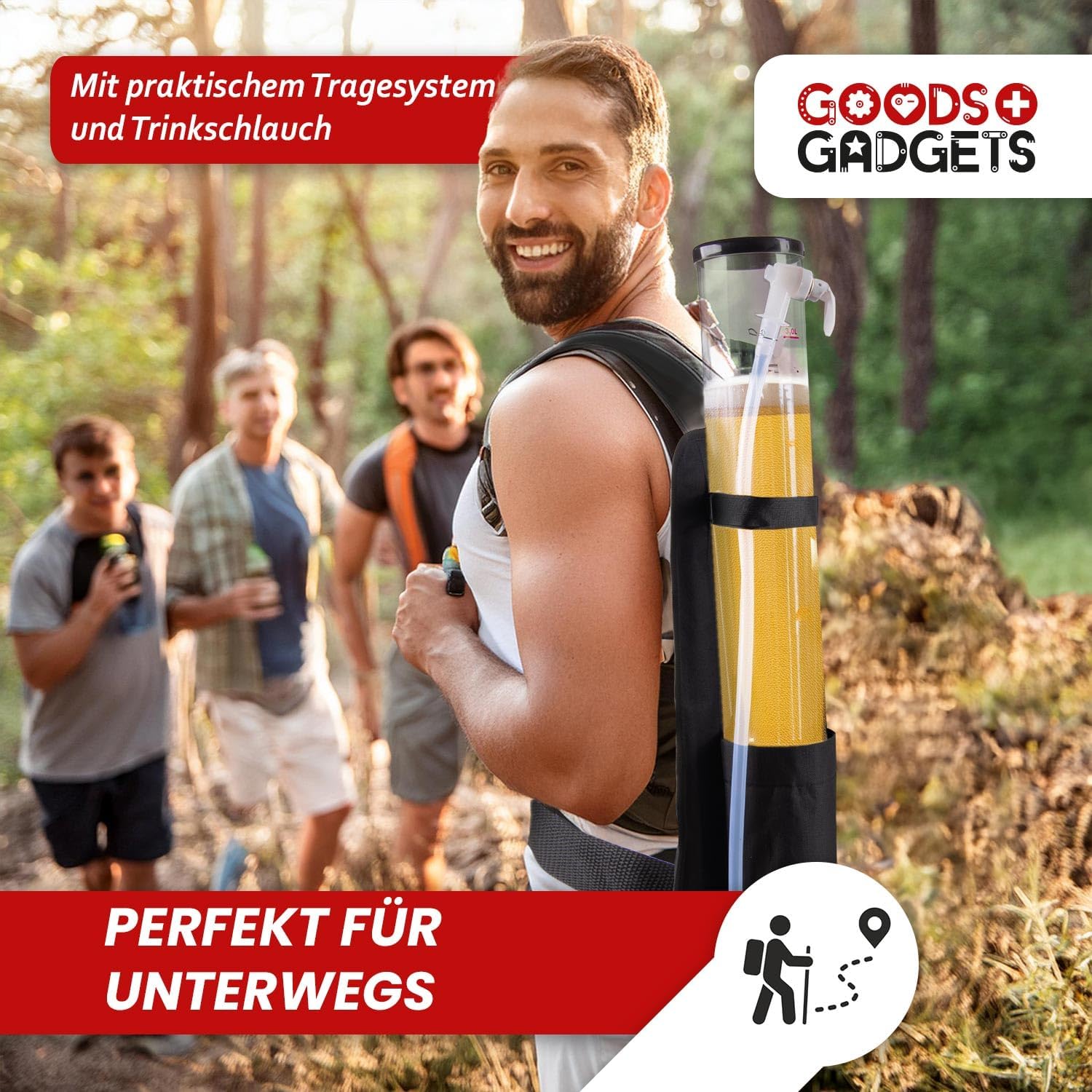 Detalle de GOODS+GADGETS Der Kulthit – Einzel Bierrucksack 1 x 3 Liter Fassungsvolumen