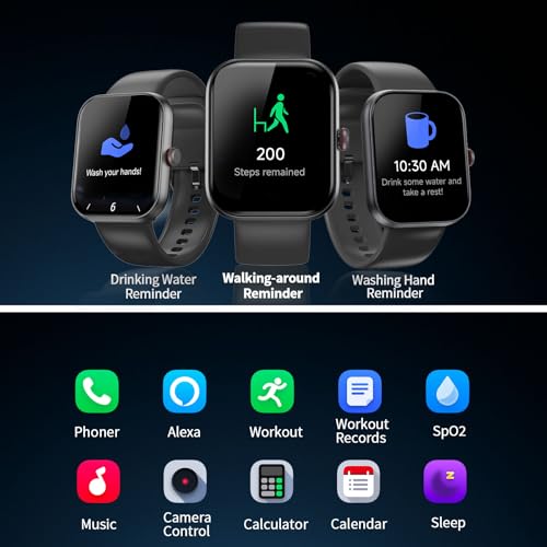 Thumbnail 7 de uaue Smartwatch Herren – 1,91 Zoll AMOLED mit Alexa, Telefonfunktion und umfangreichem Gesundheits- und Fitness-Tracking