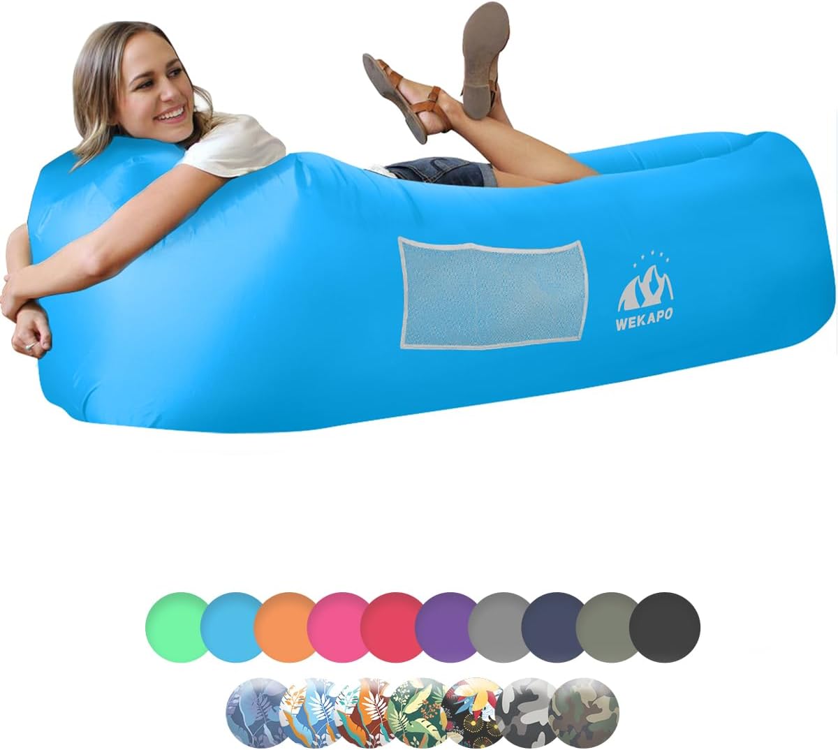 Detalle de WEKAPO Inflatable Couch Air Lounger Chair – Portable, Easy Setup for Outdoors and Indoors