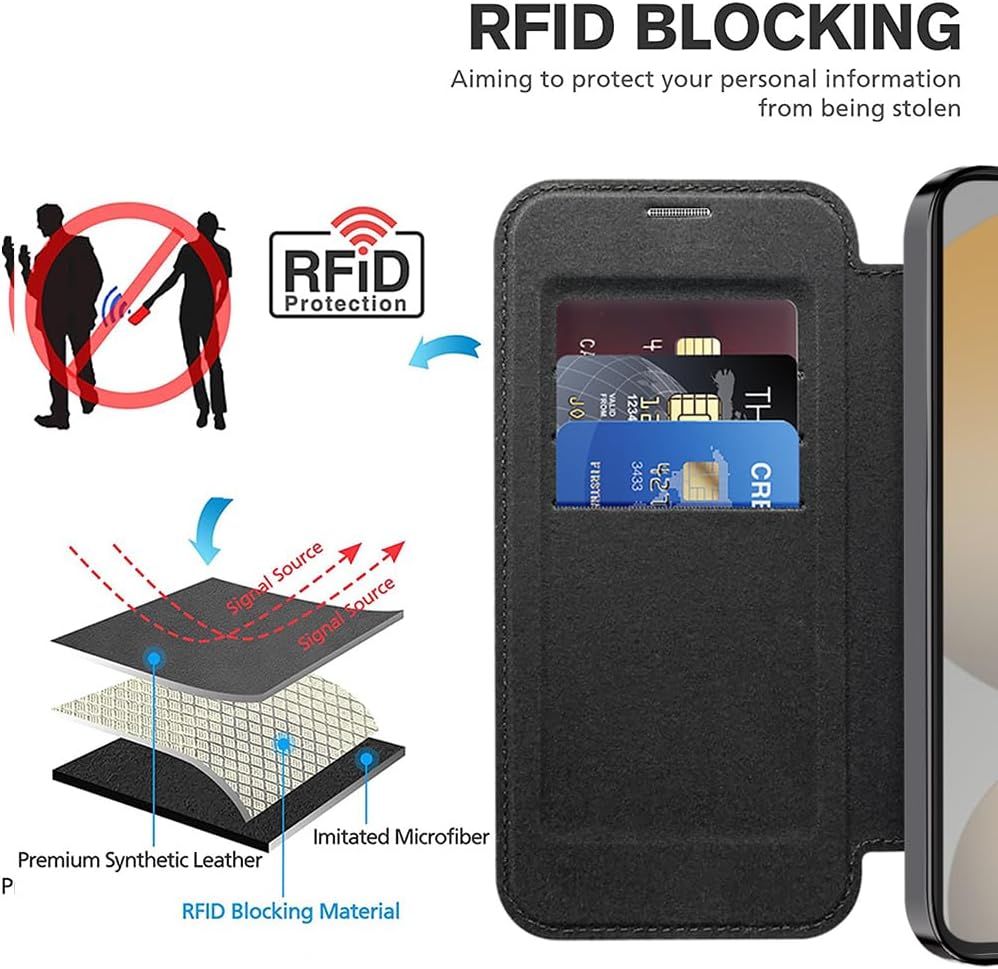 Detalle 2 de Asdsinfor Magnetic Flip Wallet Case for Galaxy S24 FE