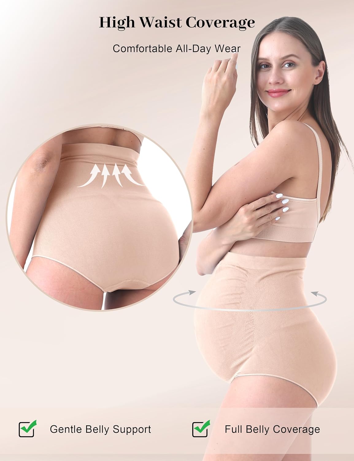 Thumbnail 4 de SUNNYBUY Women’s Maternity High Waist Seamless Hipster Over-Bump Underwear (Pregnancy)