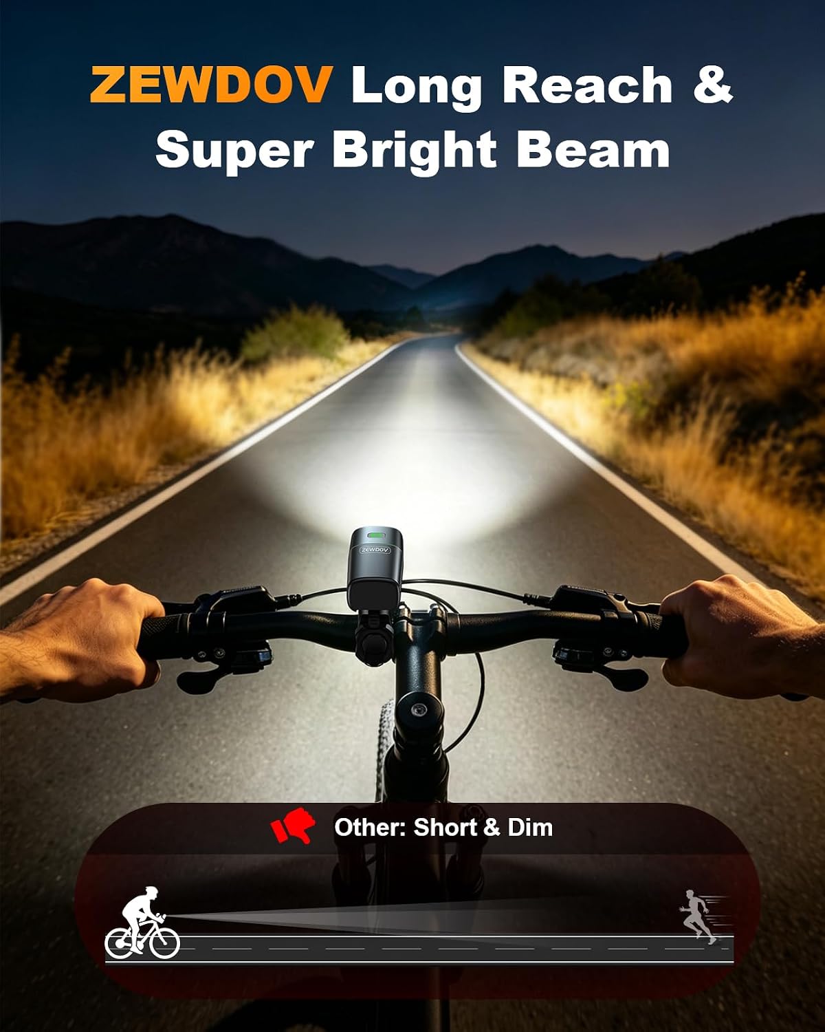 Thumbnail 4 de Zewdov Bike Light Set, 1200 Lumens