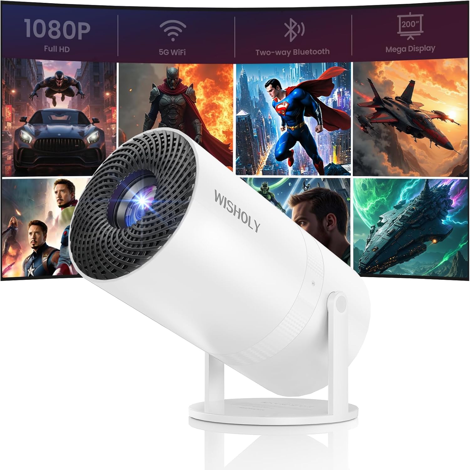WISHOLY Mini Projector 1080P 📽