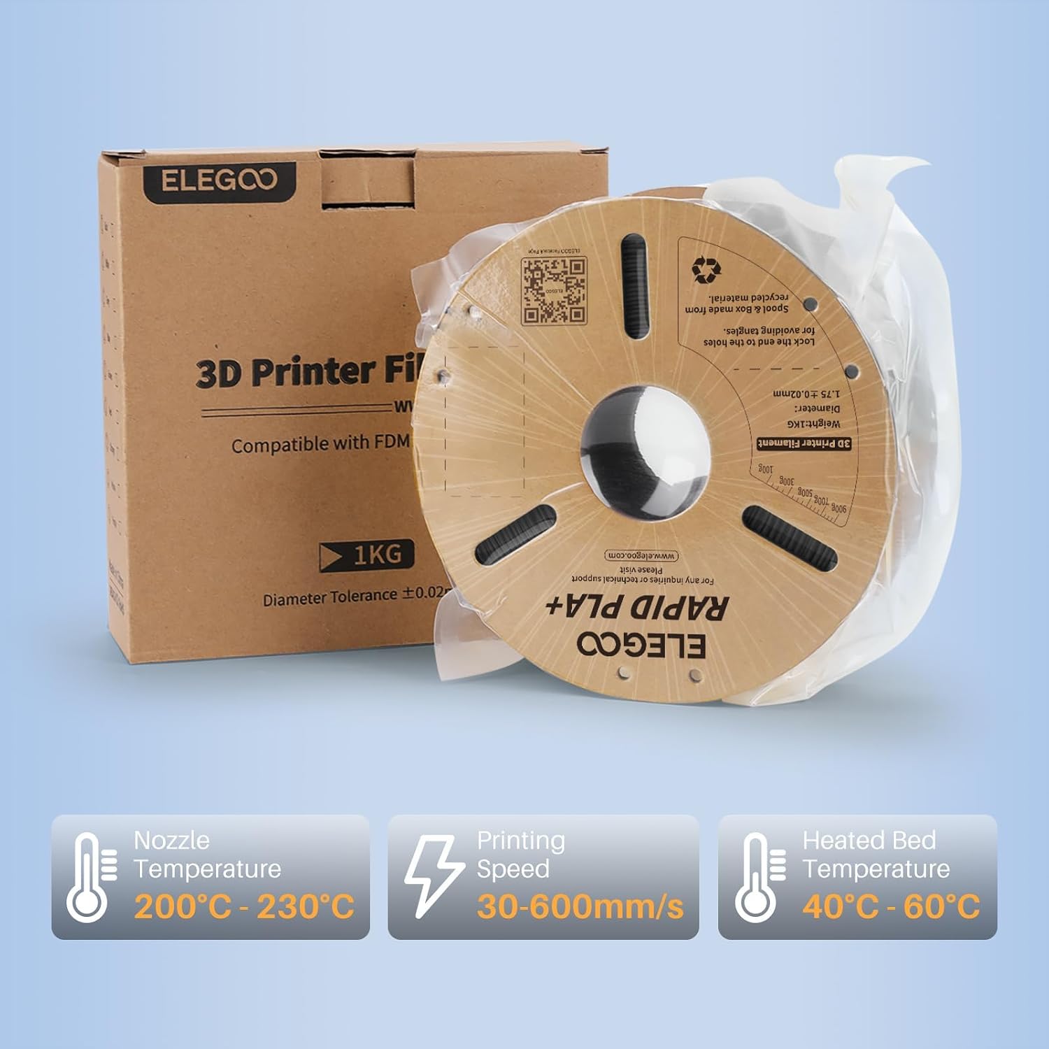 Thumbnail 5 de ELEGOO Rapid PLA Plus Filament 1.75mm 1kg
