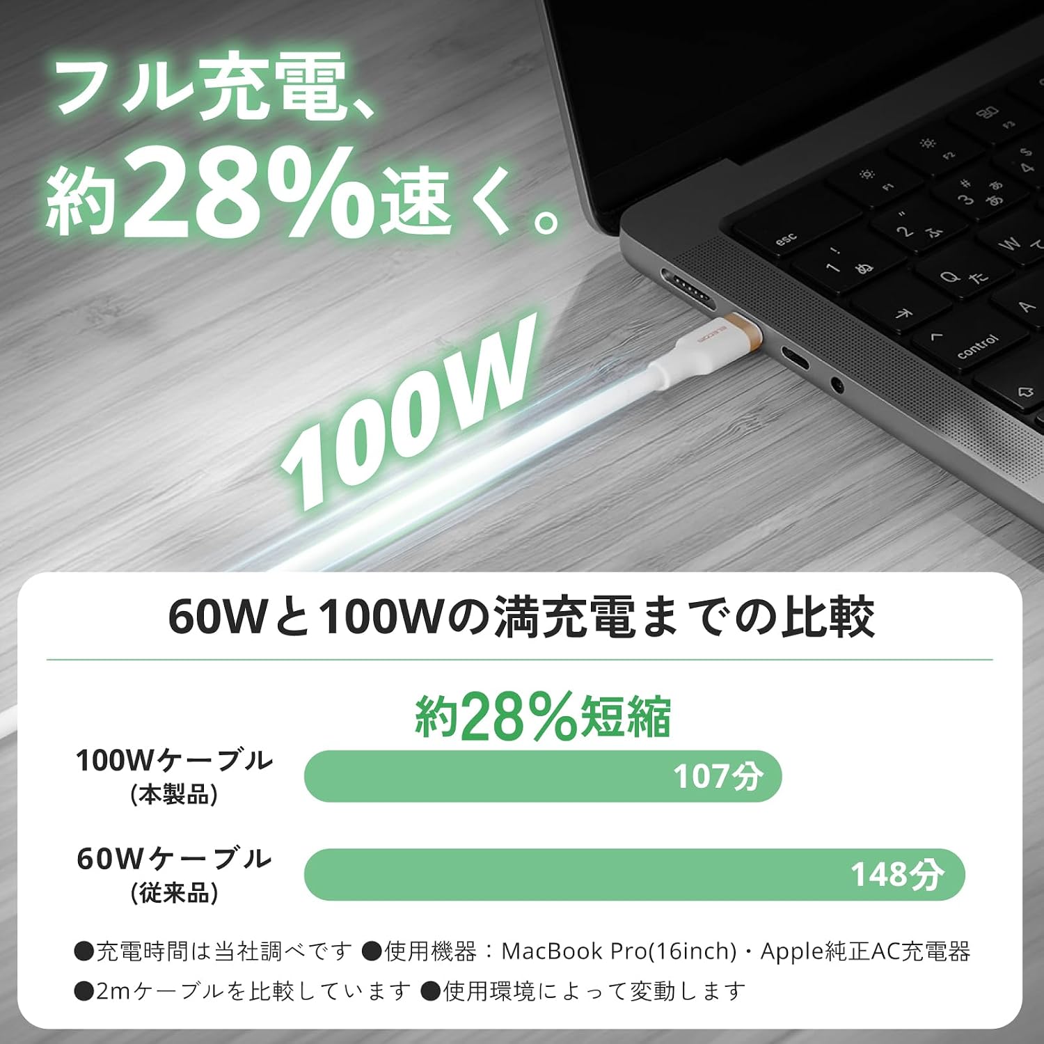 Thumbnail 5 de エレコム MPA-CCECSS20WW USB Type-Cケーブル 2m・2本入り、100W PD対応シリコン素材