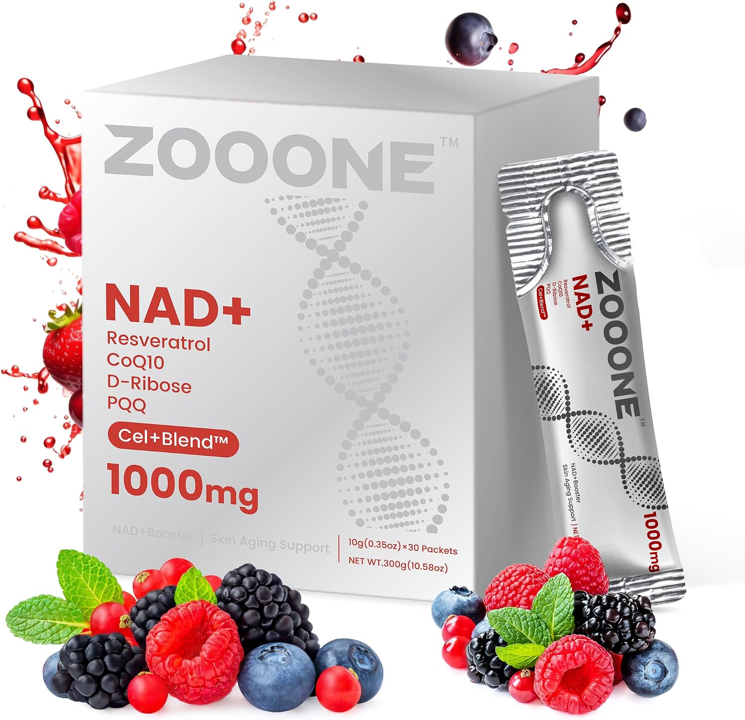 Thumbnail 6 de zooone NAD+ Liquid Packets 1000mg with Resveratrol, CoQ10 & PQQ