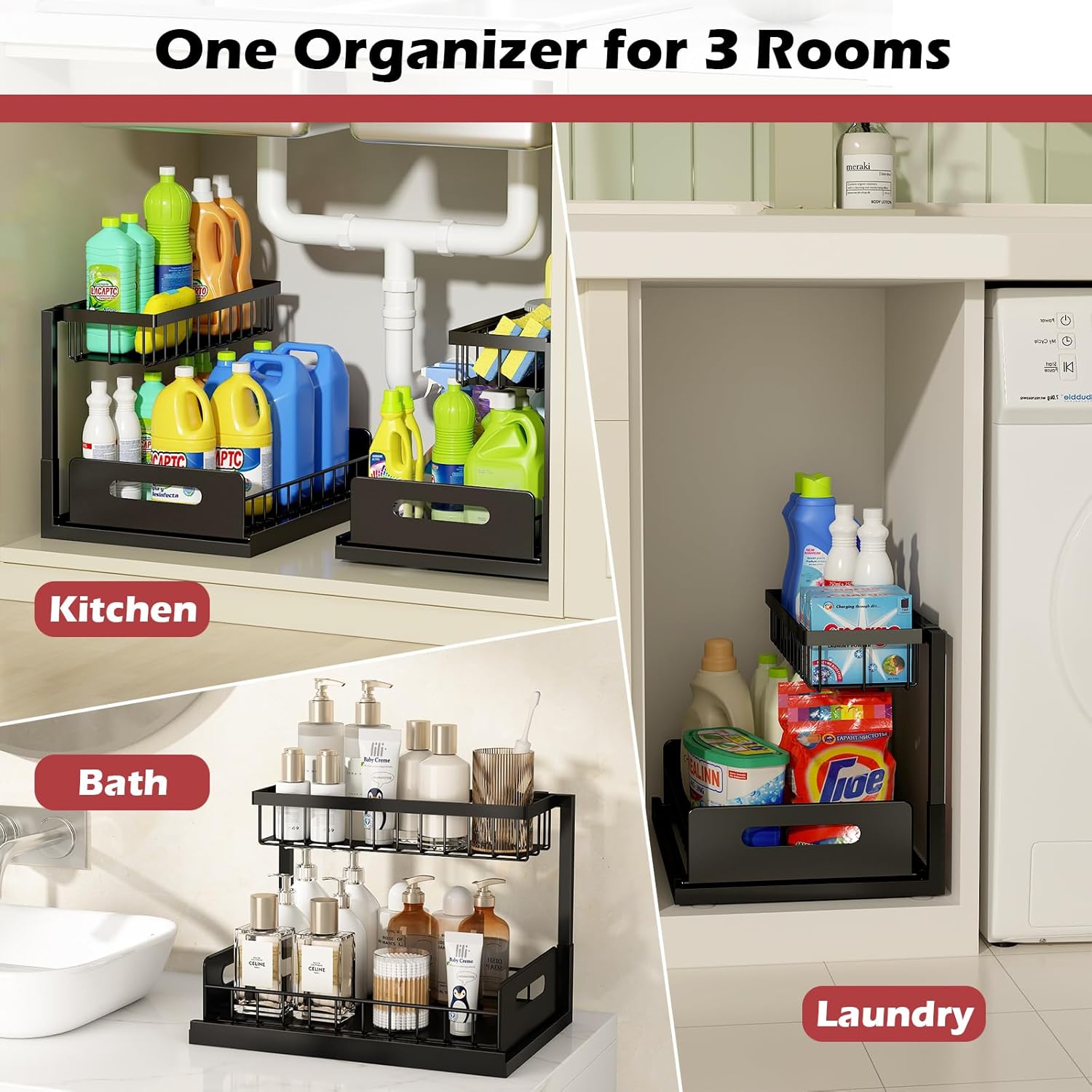 Thumbnail 6 de REALINN Under Sink Organizer 2-Pack