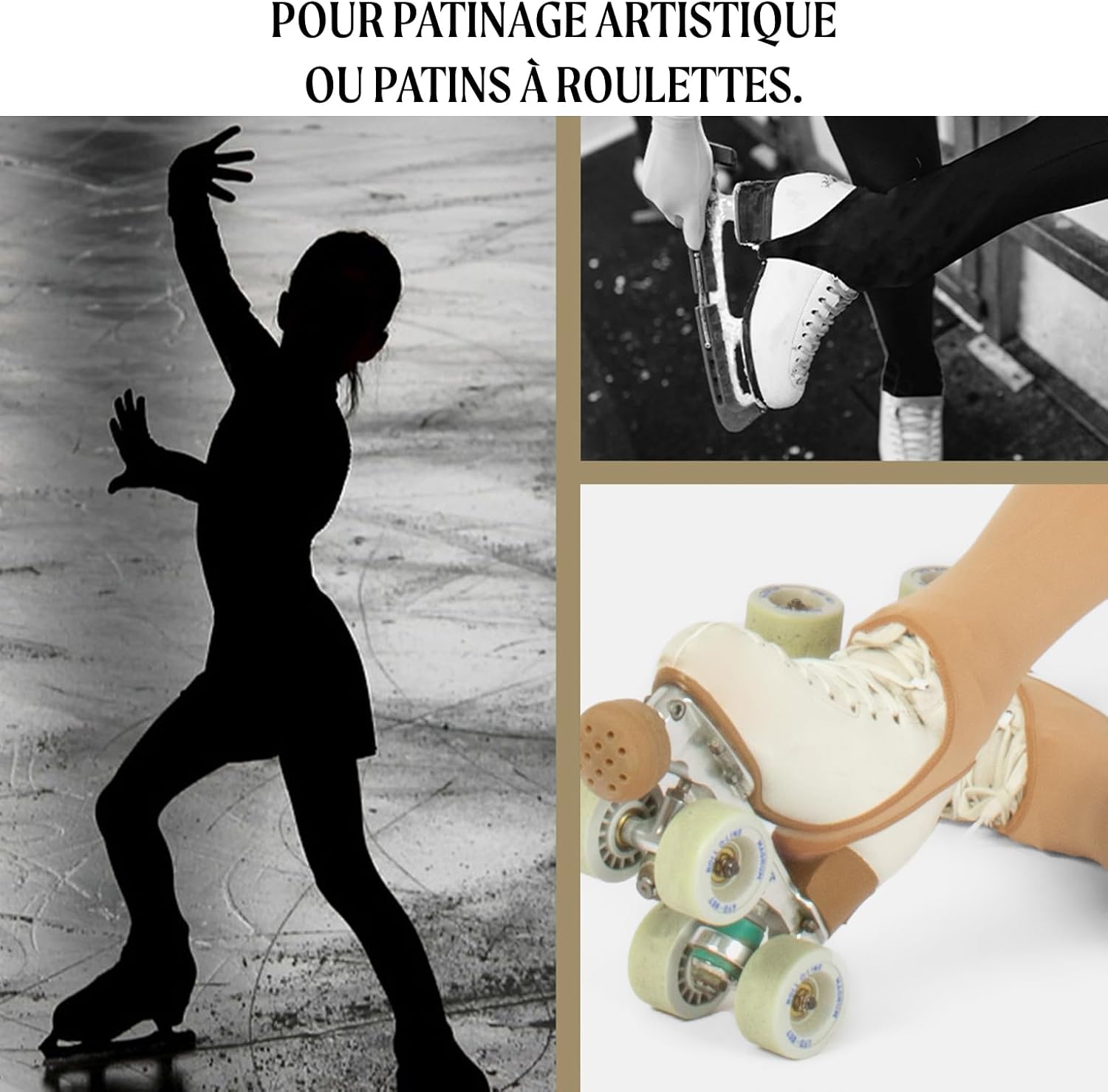 Thumbnail 5 de CALZITALY Collants Fille de Patinage Artistique et Roller Etriers - Noir / Naturel / 70 DEN