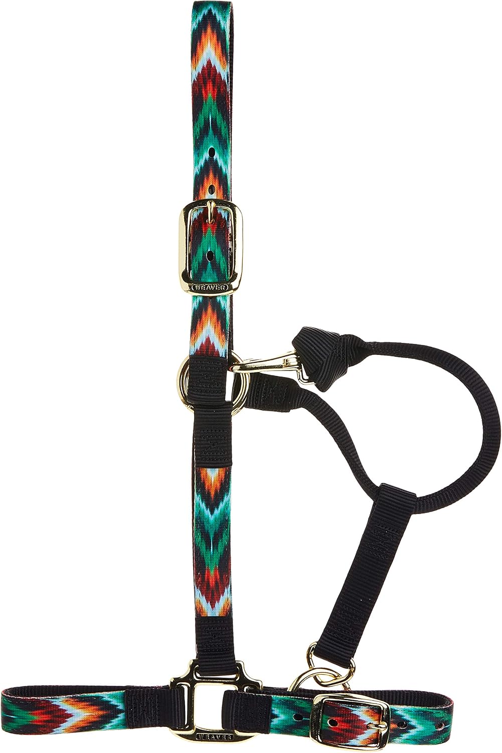 Detalle 2 de Weaver Equine kantar nylonowy Chevron, regulowany, wiązany, czarny/wielokolorowy
