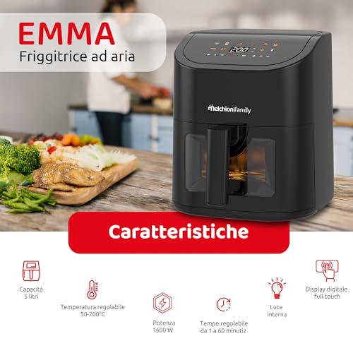 Detalle de Melchioni Family Friggitrice ad Aria Emma 5L: coture croccanti con poco olio