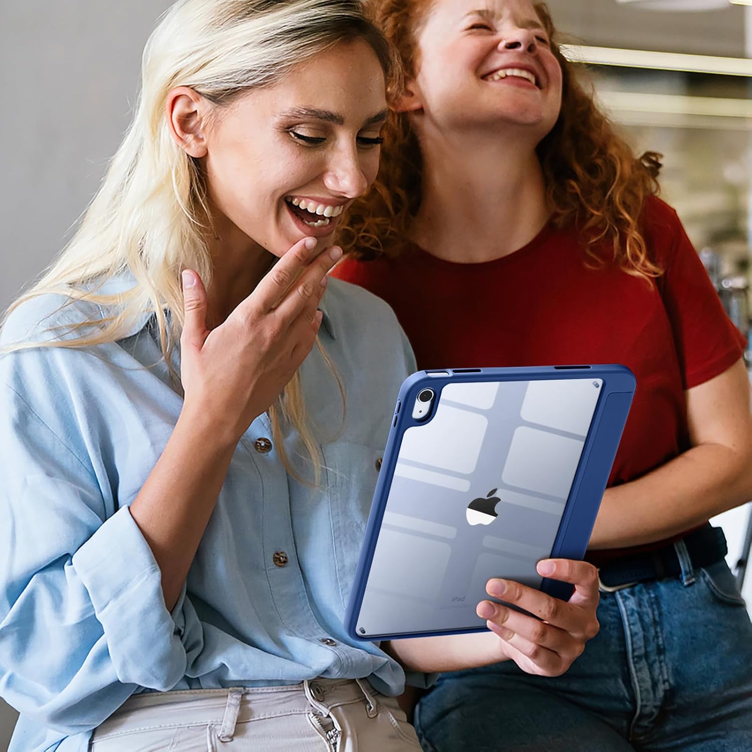 Thumbnail 5 de Vobafe Hülle für iPad A16 (11. Generation 2025) / iPad 10 (10,9 Zoll) mit Stifthalter, Touch-ID & Auto-Sleep-Wake (Navy, transparent)