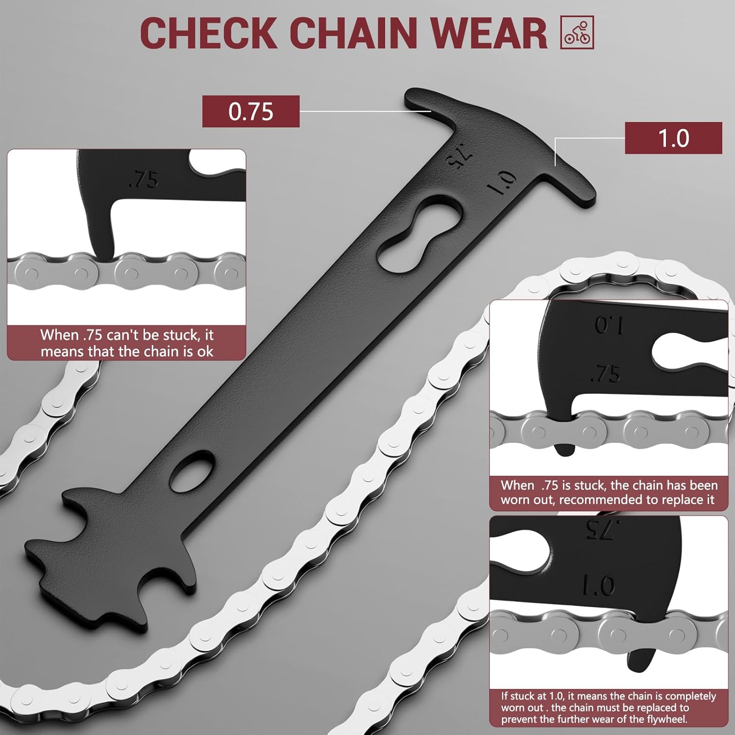 Thumbnail 3 de ytorgr Bike Chain Tool Repair Kit: all-in-one chain tool, wear gauge and 5 pairs of links for 6–12 speed chains