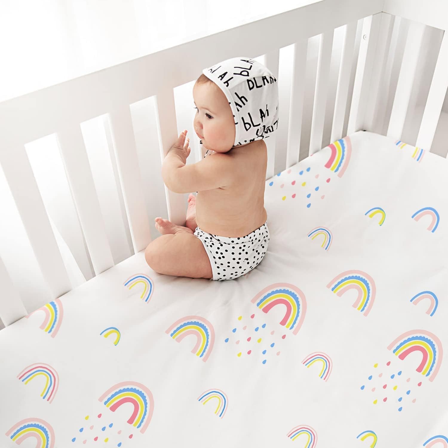 Detalle 2 de Little Grape Land 3-Pack Baby Cot Bed Fitted Sheets (120 x 60 cm) – OEKO-TEX 100 certified microfibre, ultra-soft & breathable