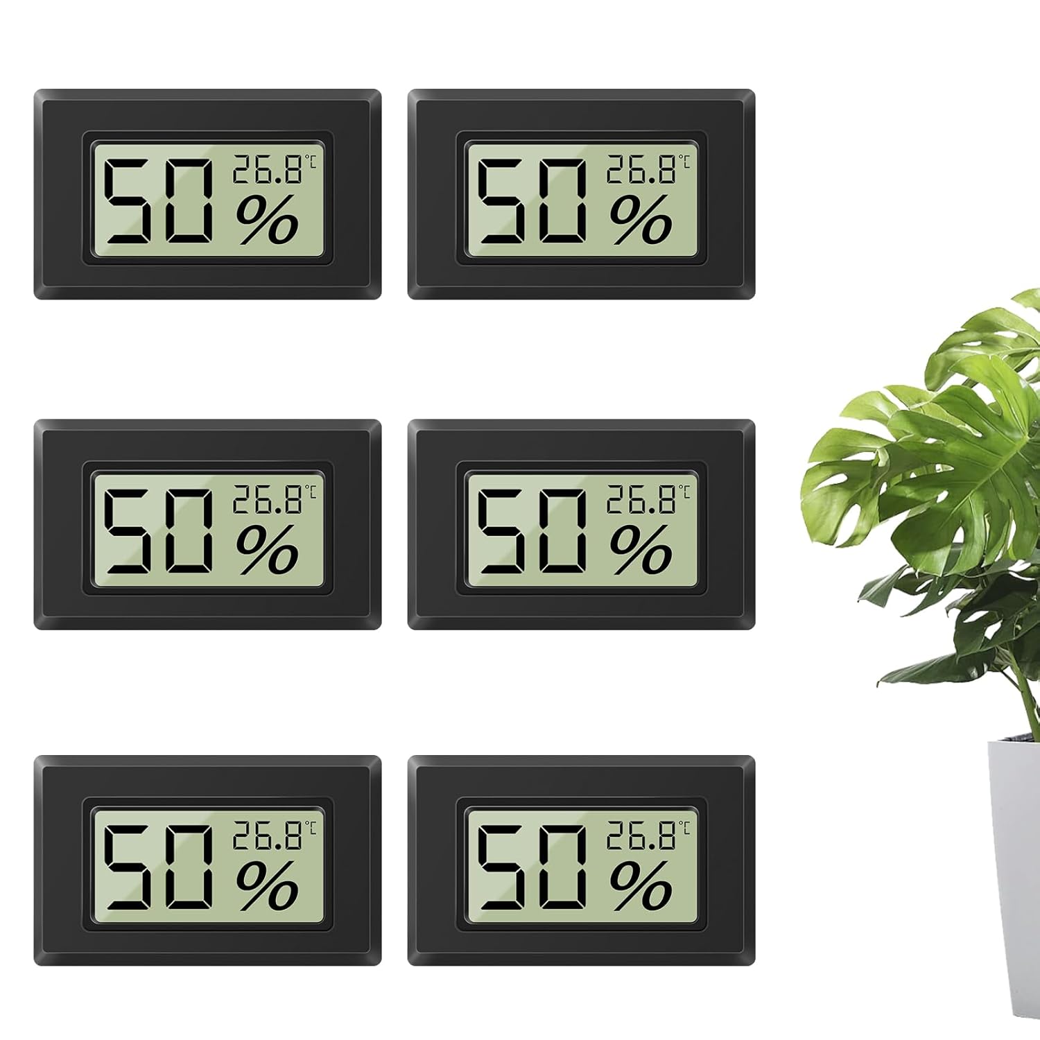 Dictien Mini Hygrometer Digital 6 Stück — Hygrometer 🌡