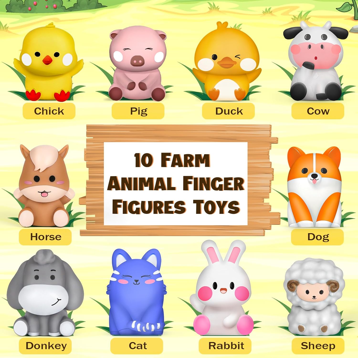 Detalle 2 de Joyreal Farm Animals Toys 10-piece set