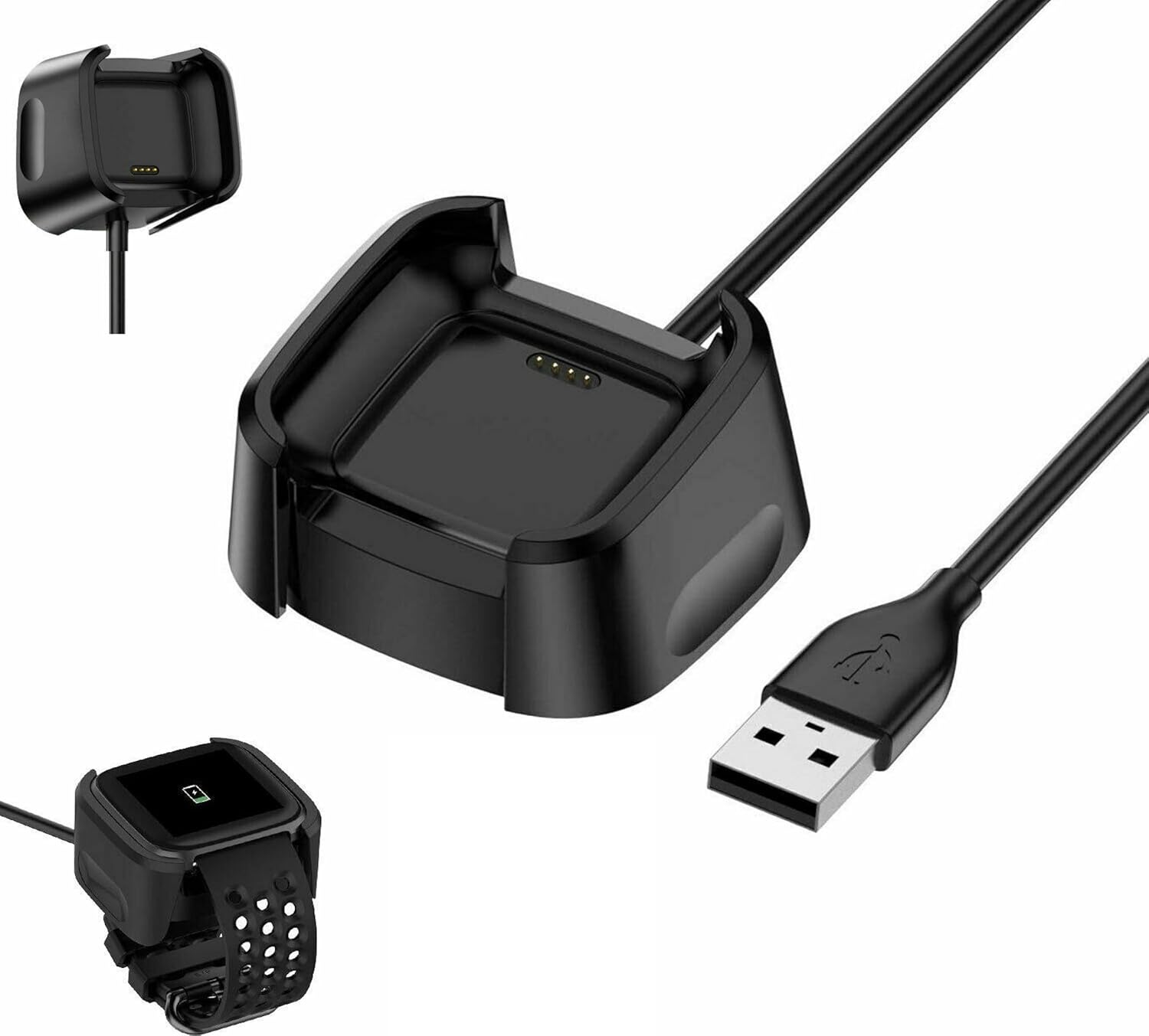 Detalle de Wrist Watch Charging Cable USB 2.0 4-Pin, 1m – Ideal for Travel and Fitbit Versa