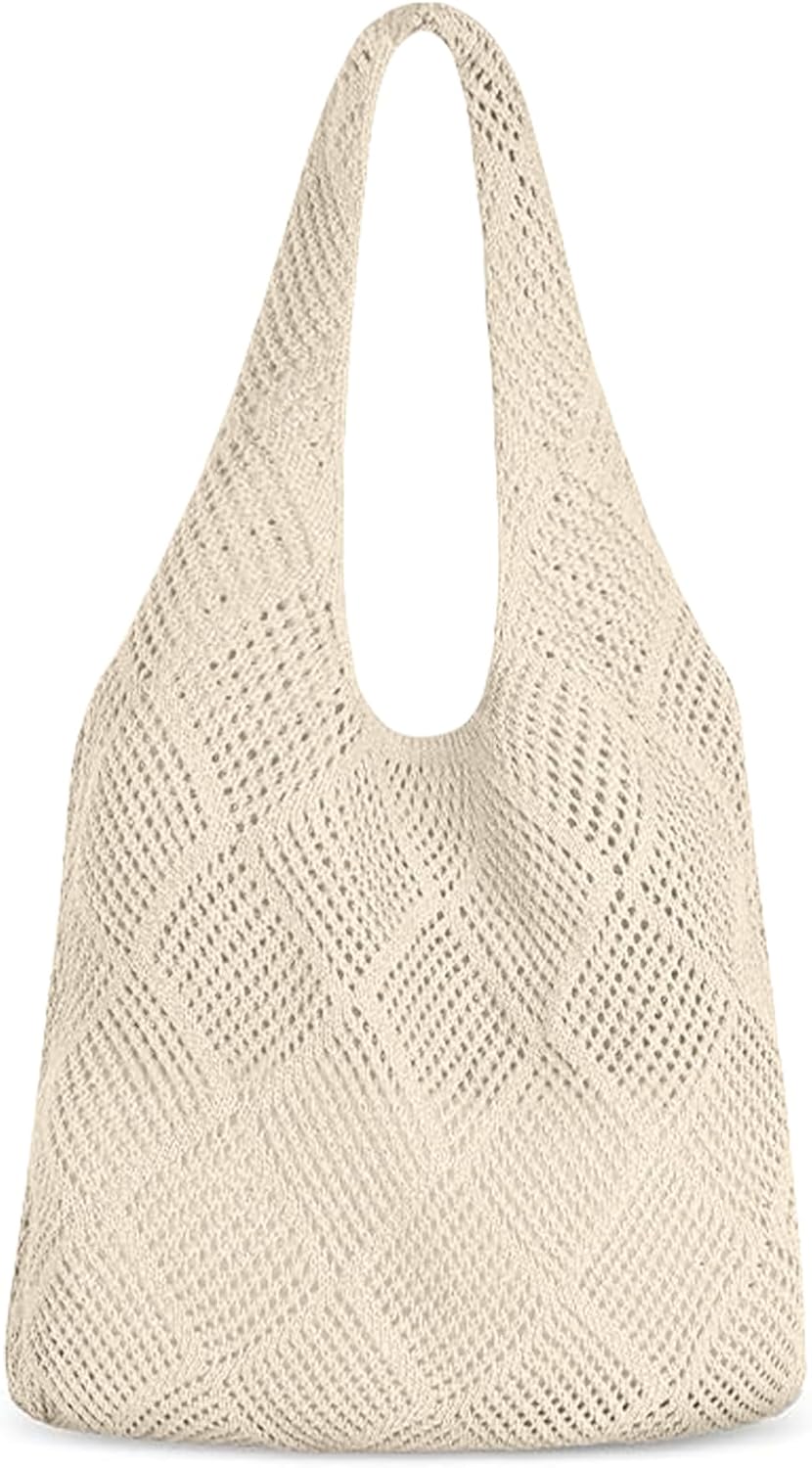 Thumbnail 6 de Aucuu sac fourre-tout femme en crochet ajouré : sac à bandoulière en maille pour le quotidien