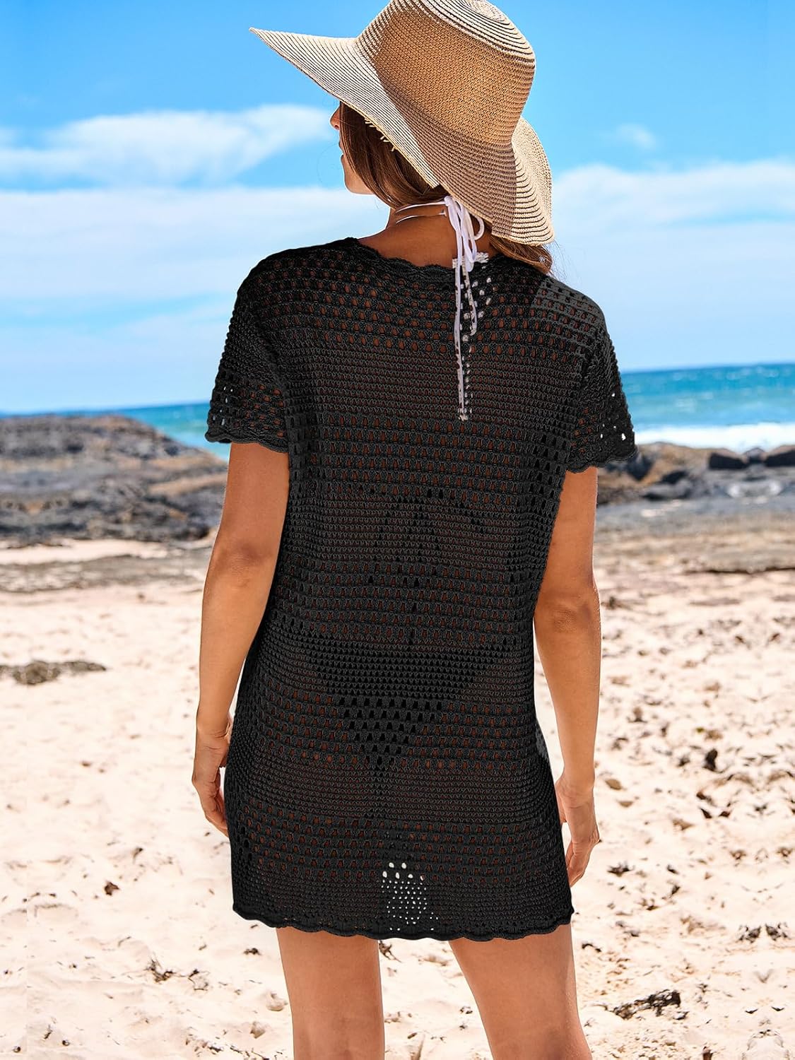 Thumbnail 4 de ANRABESS Women’s Crochet Swimsuit Cover-Up Mesh Knit Beach Dress (2026)