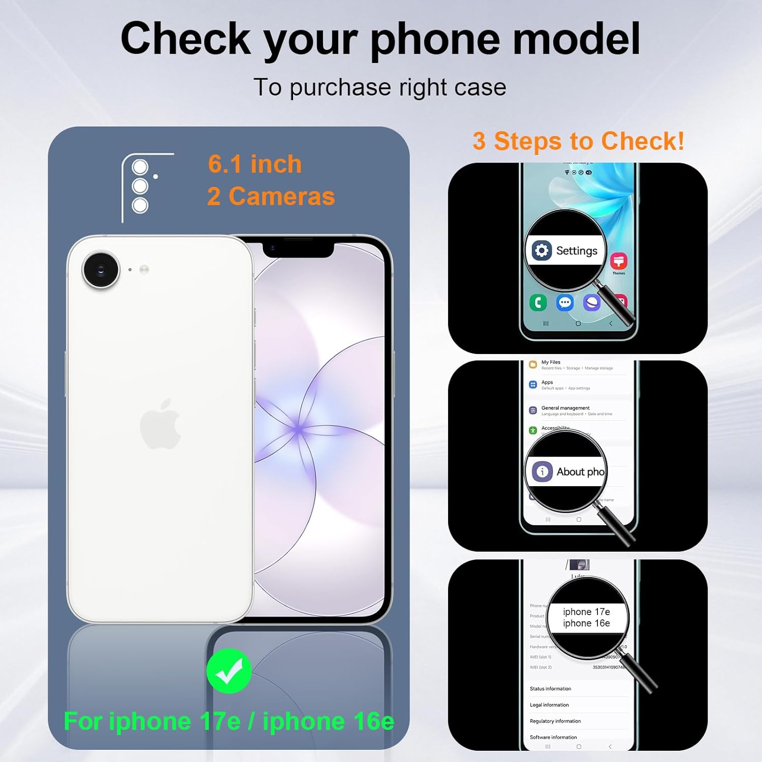 Detalle 2 de Ezanmull MagSafe Case for iPhone 17e/16e with Screen Protectors | Full Protection, Translucent Anti-Fingerprint Finish