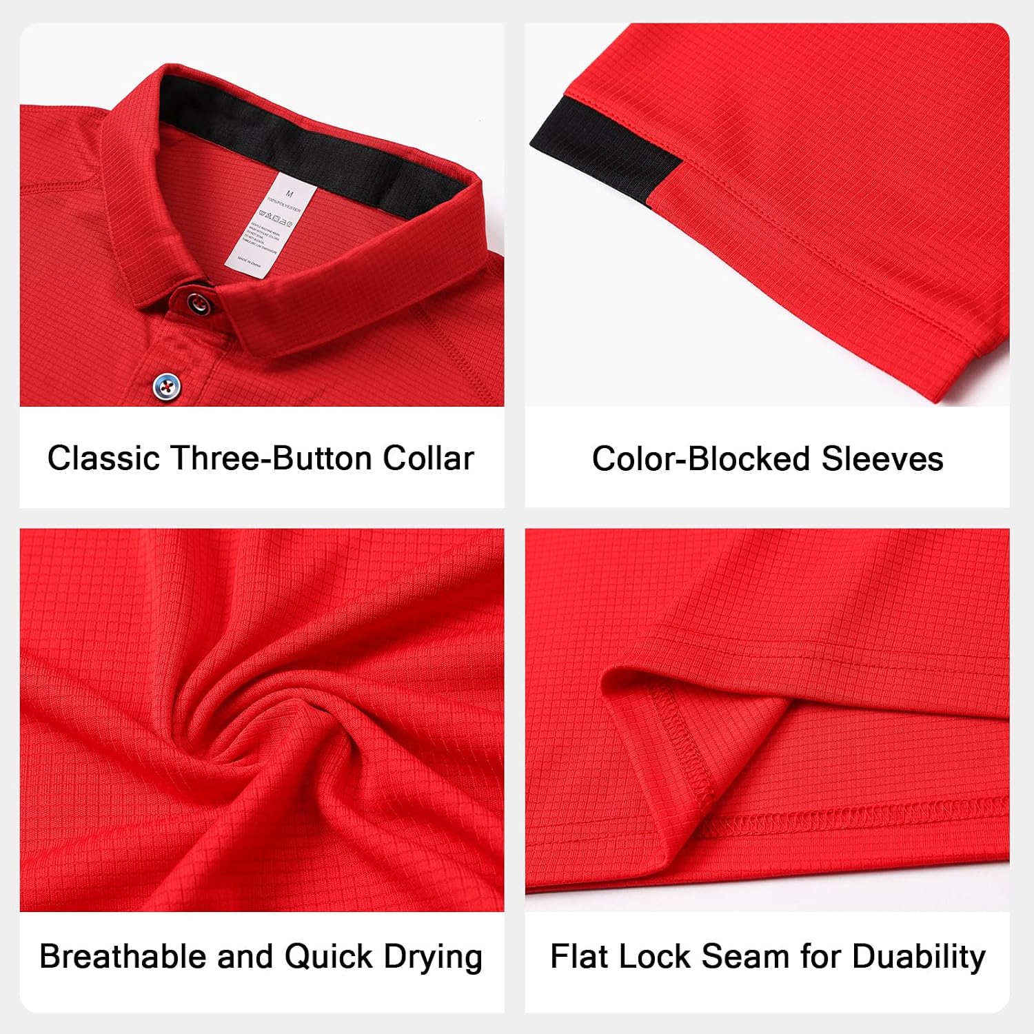 Thumbnail 4 de HUAKANG 3 Pack Mens Polo Shirts 100% Polyester
