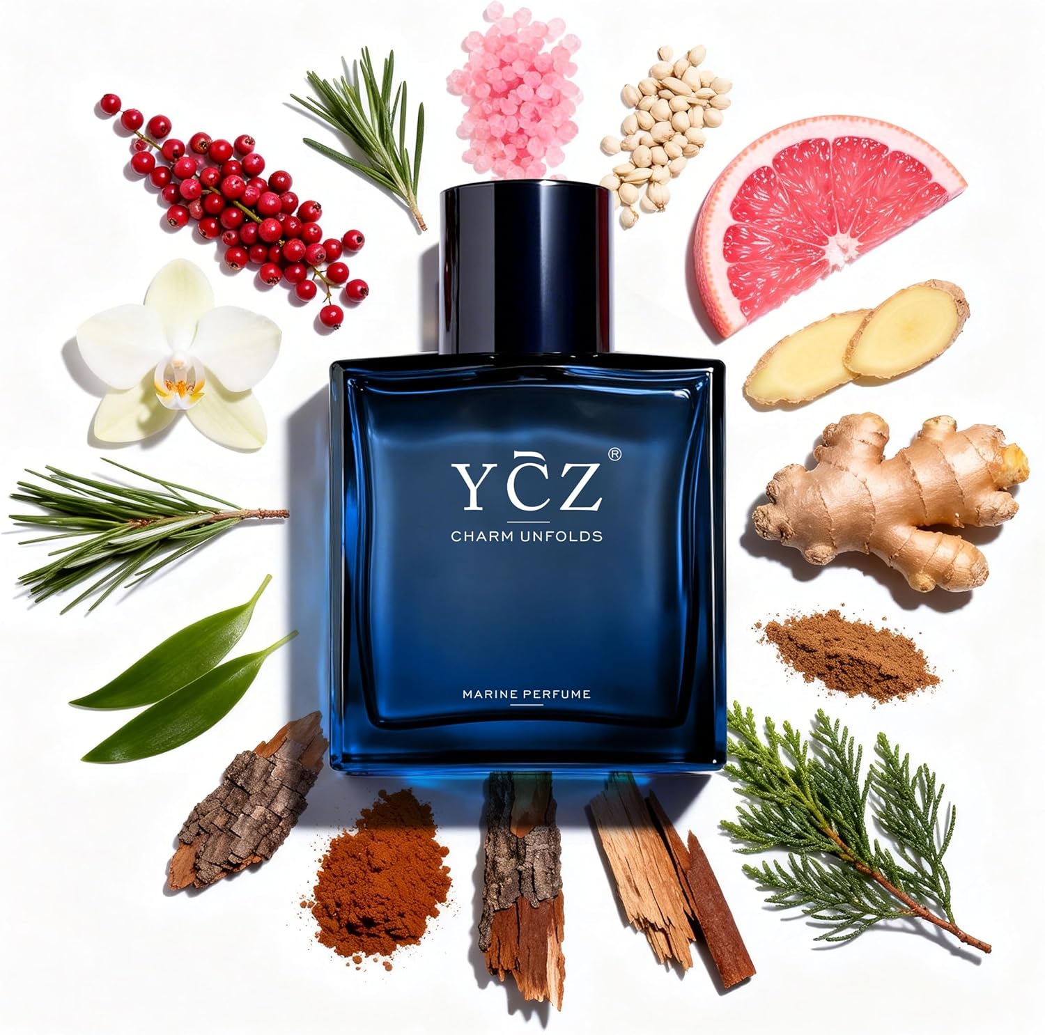 Detalle de Ycz Charm Marine Eau de Parfum (1.7 oz) – A Controlled, Layered Oriental Woody for Him