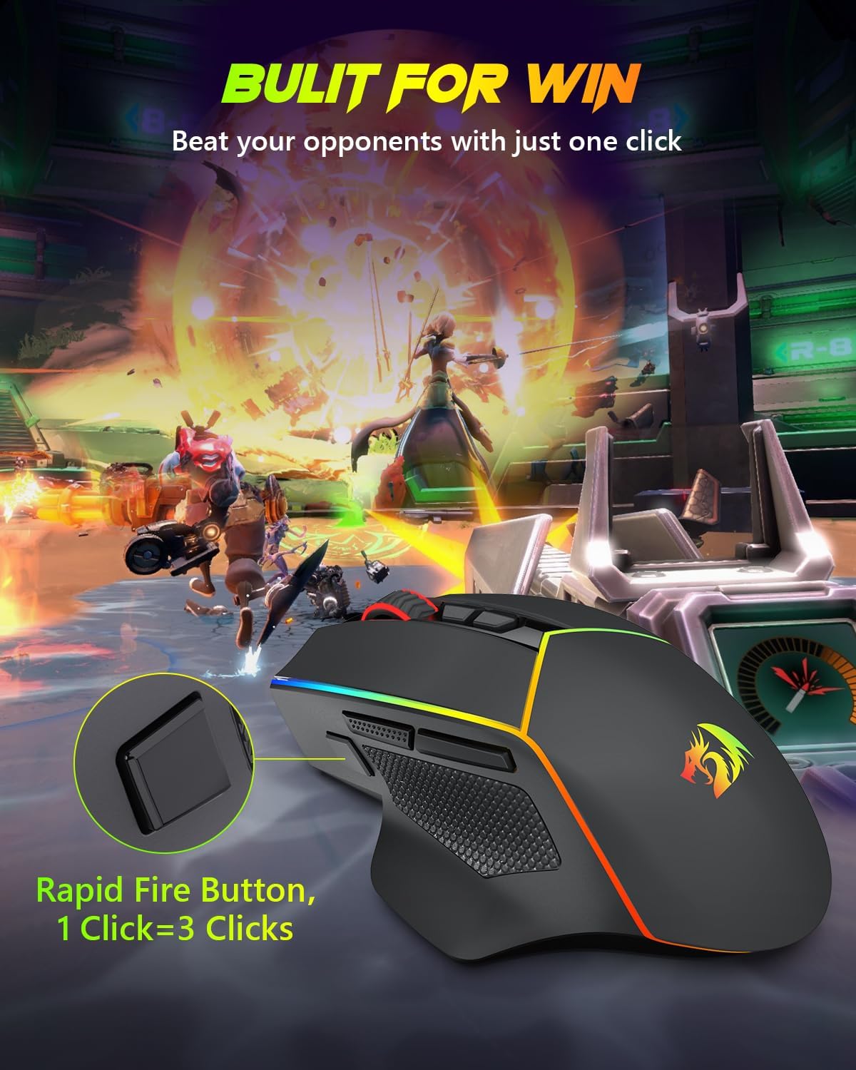 Thumbnail 3 de Redragon M814 Wireless Gaming Mouse: Tri-Mode Precision and Programmable Customisation