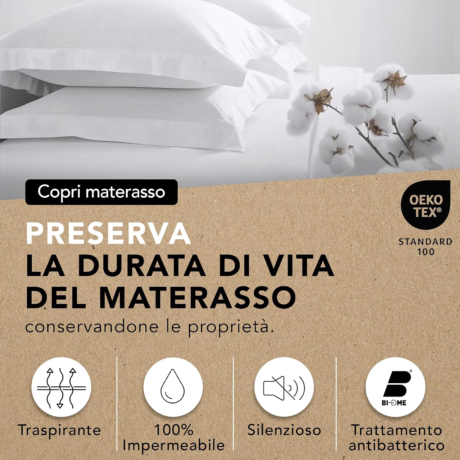 Detalle 2 de Coprimaterasso Singolo 90x190cm Impermeabile