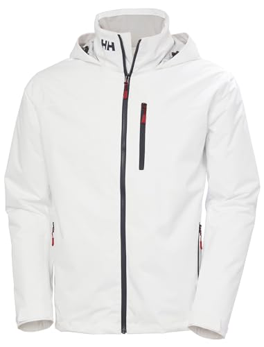 Detalle de Helly Hansen Hombres Chaqueta de capa media con capucha Crew 2 – Blanco, XXL