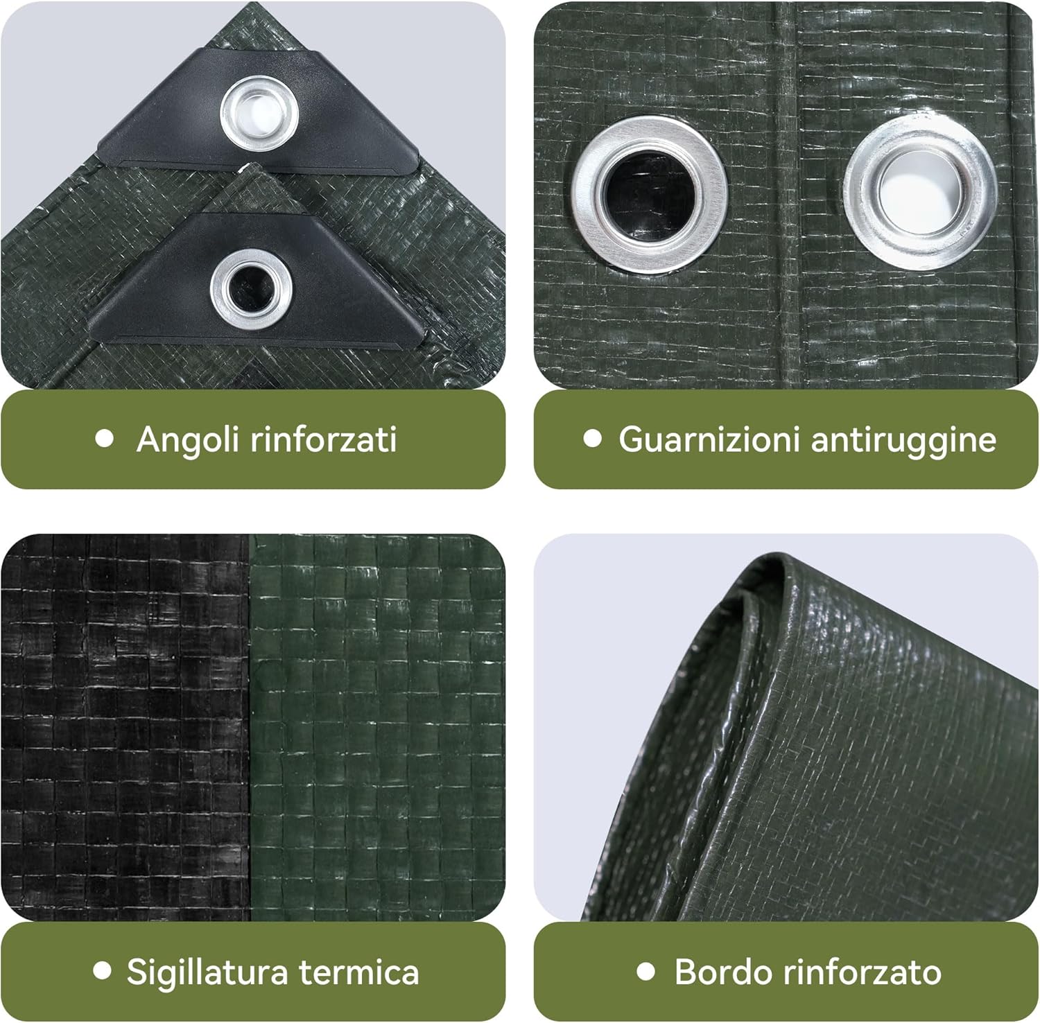 Thumbnail 5 de COVALL telo telone impermeabile 2x2 m in HDPE 140 g/m² con occhielli rinforzati