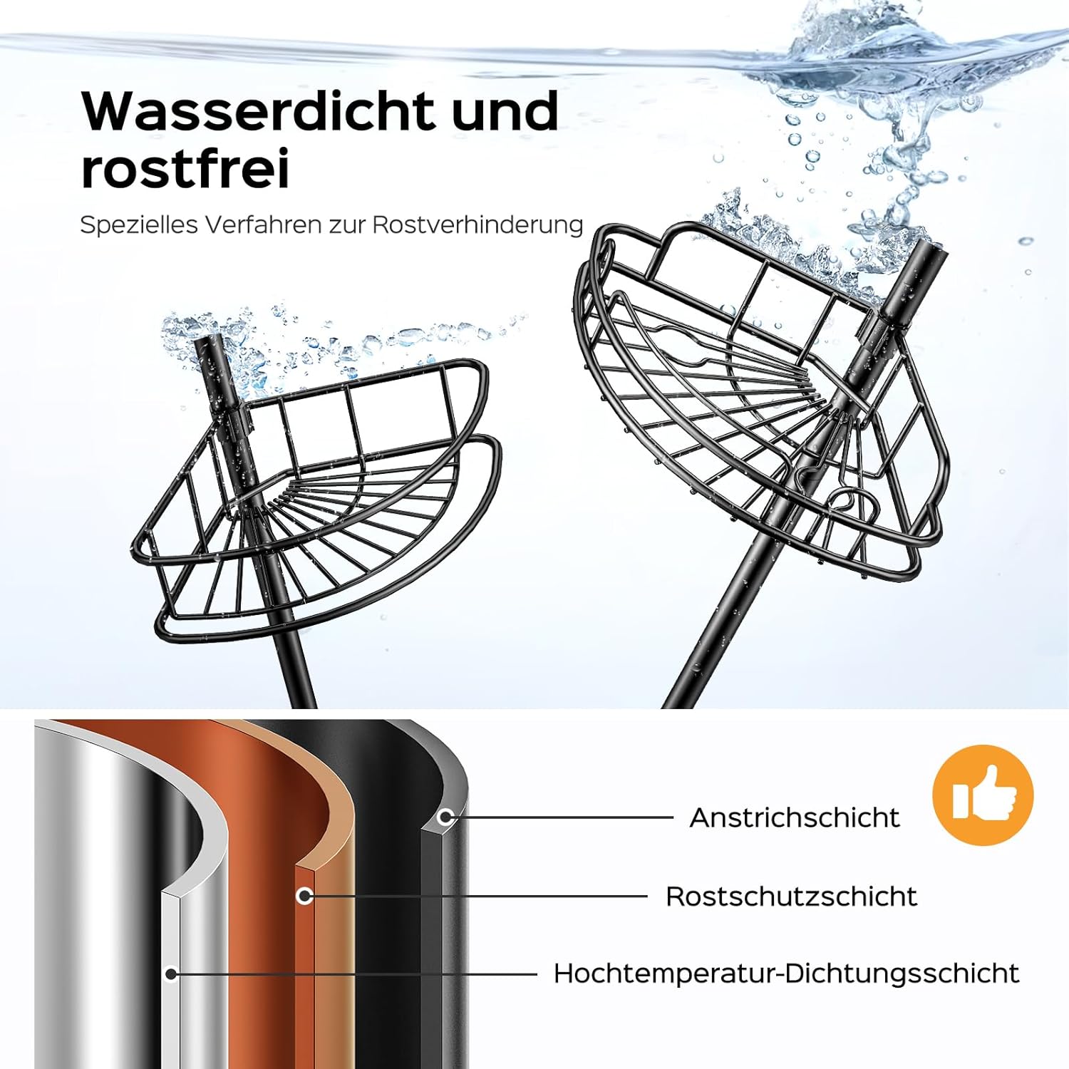 Detalle 2 de HAMITOR Teleskop Duschablage verstellbar 121–314 cm