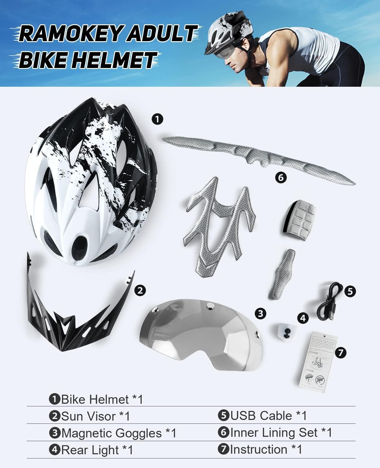 Thumbnail 6 de RaMokey Fahrradhelm 18 Belüftungskanäle