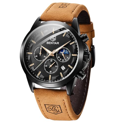 Detalle de Montre BY BENYAR homme chrono étanche cuir