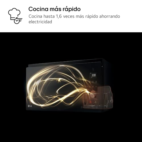 Detalle 2 de LG MH6535GDS Smart Inverter: Microondas 1000 W con grill 900 W, 25 L, negro