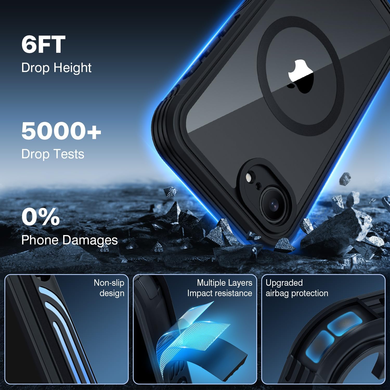 Detalle 2 de CENHUFO iPhone 16e case with built-in glass