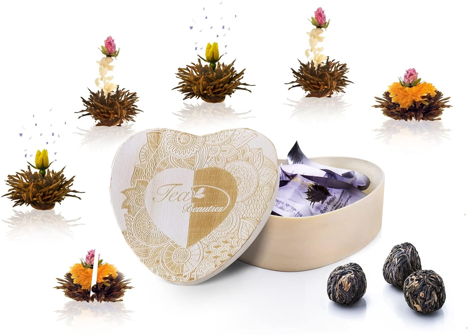Detalle de Creano Erblühtee Geschenkset 6 Teeblumen ❤️🍵