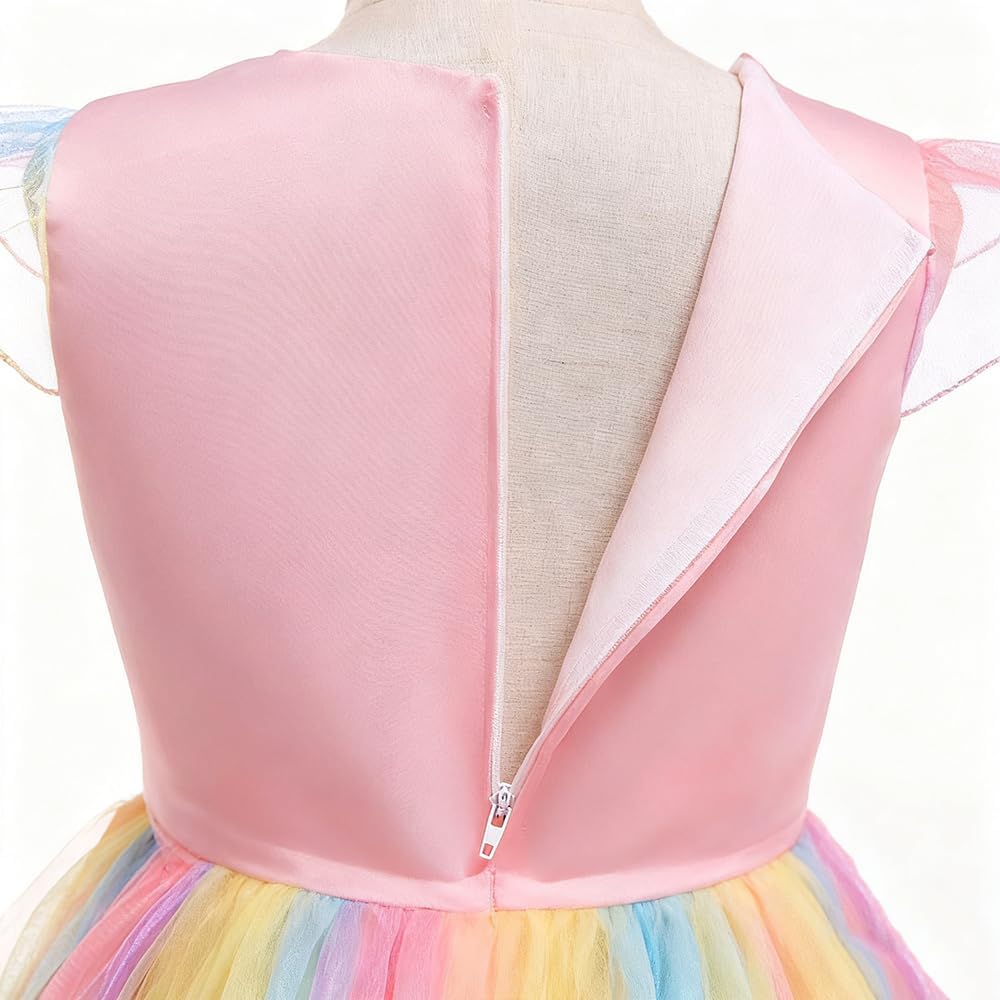 Thumbnail 4 de URAQT Unicorn Princess Dress Costume with Necklace & Headband (Age 3–10)
