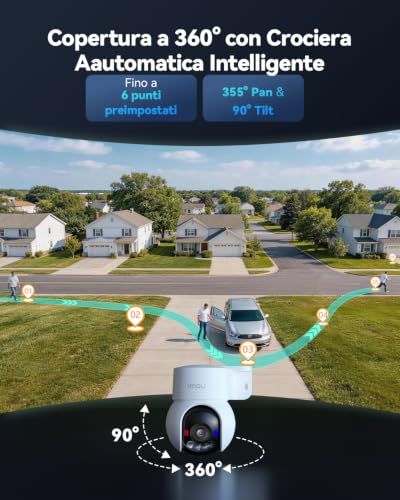 Detalle de Imou Talos 2K/3MP Telecamera WiFi da Esterno – Sorveglianza 360° con Faretto Intelligente