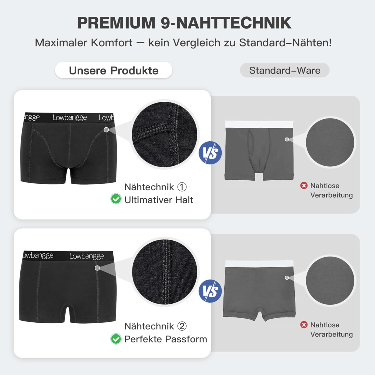 Detalle 1 de Lowbangge 9er Pack Boxershorts aus Baumwolle